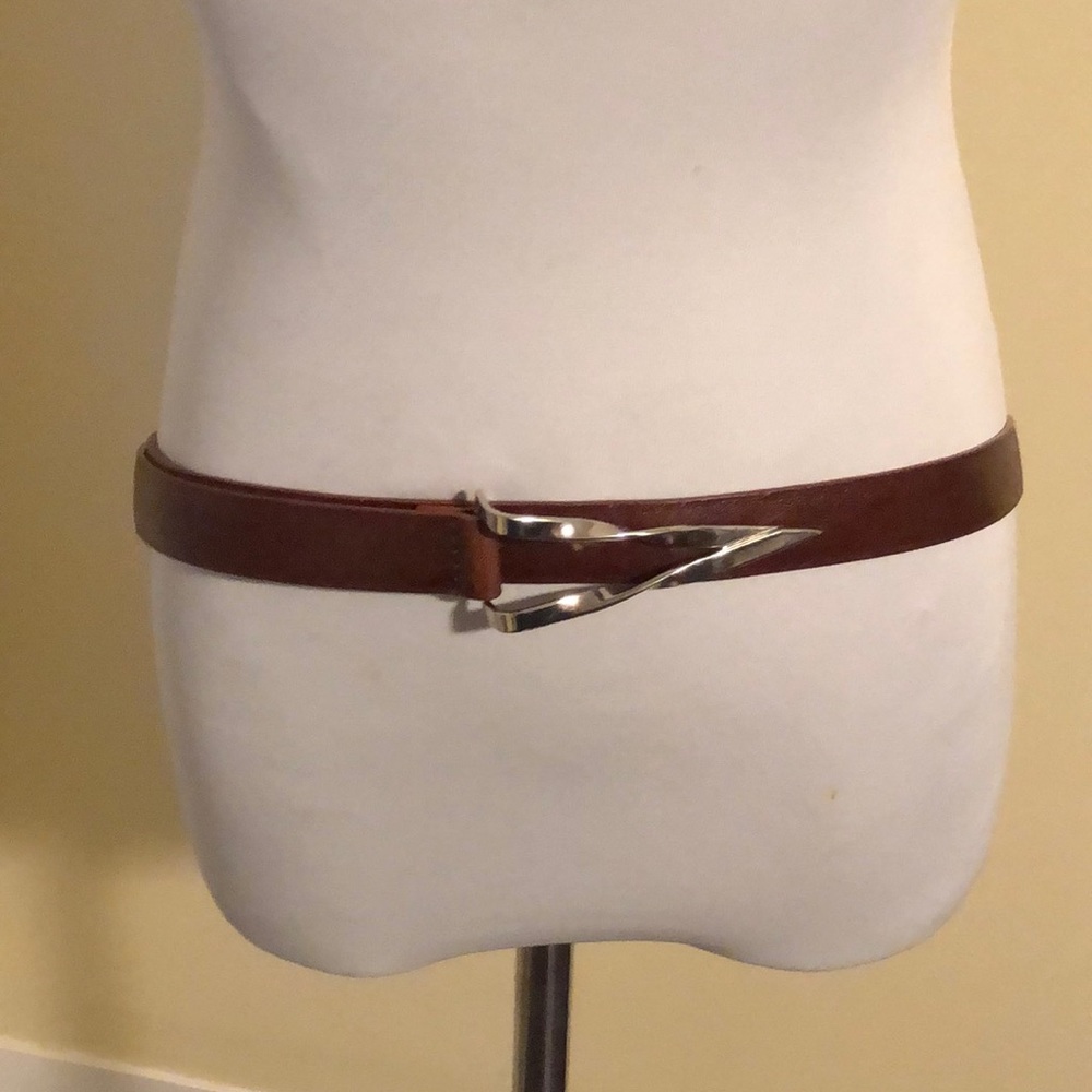 Skinny Brown Belt With Cool Buckle